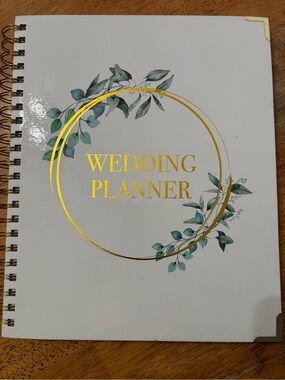 Wedding Planner Notebook - White with Gold Leaf Accent